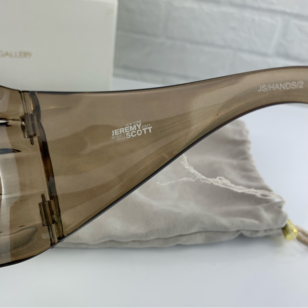 Linda Farrow X Jeremy Scott Hand Clear Brown Sunglasses - Picture 4 of 5